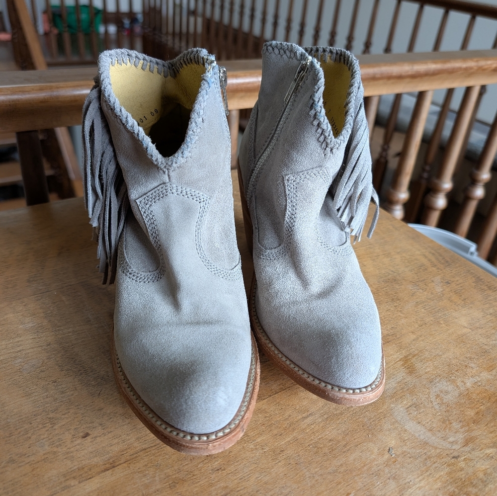 Liberty Black Leather Tassel Booties